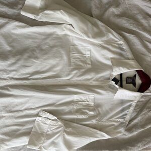 George Women White Button Down Shirt silk and cotton size M